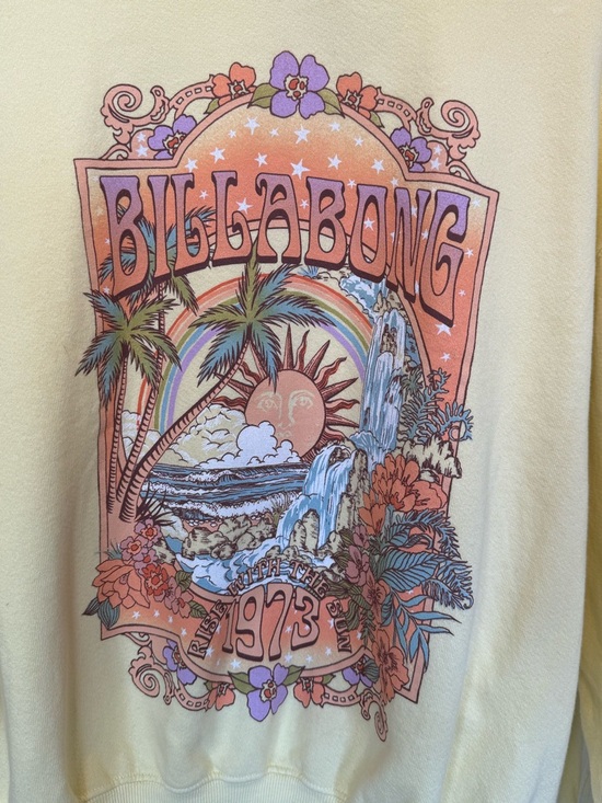 Billabong Yellow Retro Surf Graphic Sweatshirt - Picture 3 of 6